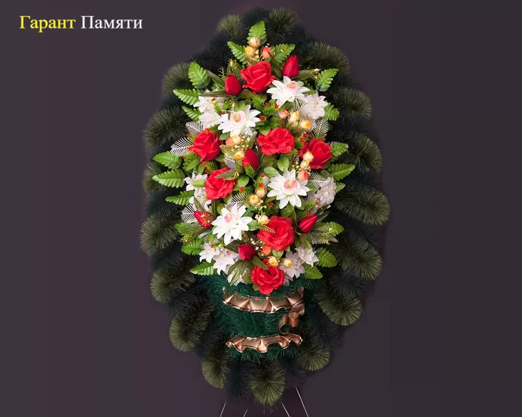 Венок Овал, двойной волан 026